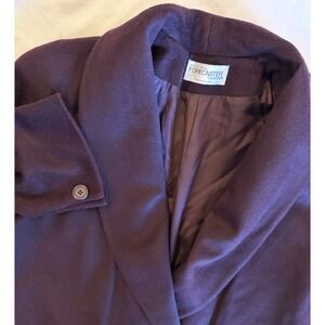 Vintage Forecaster Boston Womens 13/14 Purple Plum Wool Blend Mid Dress Coat XL